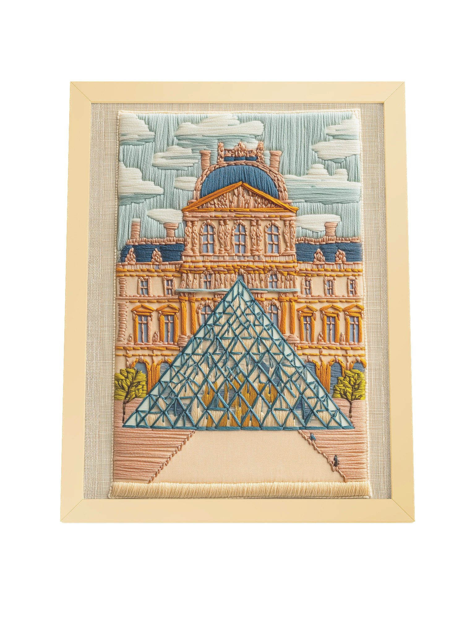 Paris, Art & Afternoon Light | Embroidery-Style Wall Art — Framed Print product image (20)