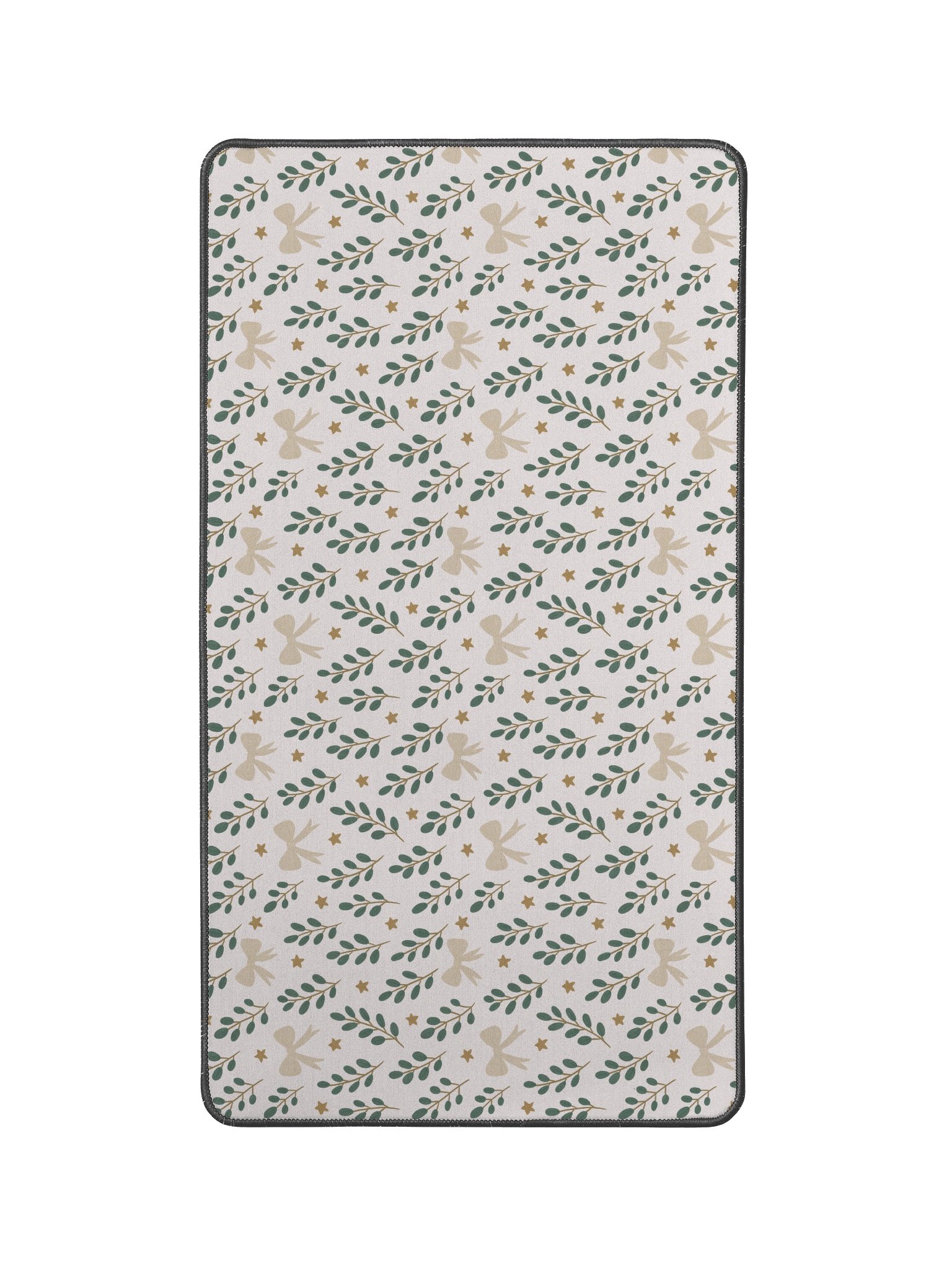 Ribbons & stars botanical Christmas desk mat. Premium holiday workspace mat product image (1)