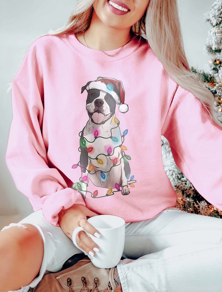 Funny Pitbull Terrier(Custom) Christmas Sweatshirt product image (11)