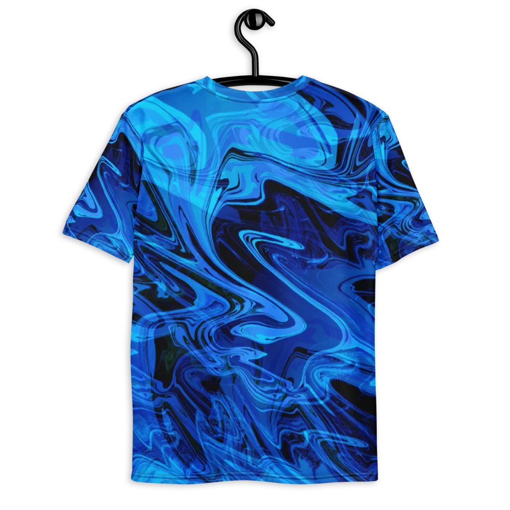 Blue and Black Swarm Pattern Urban Design T-Shirt product image (9)