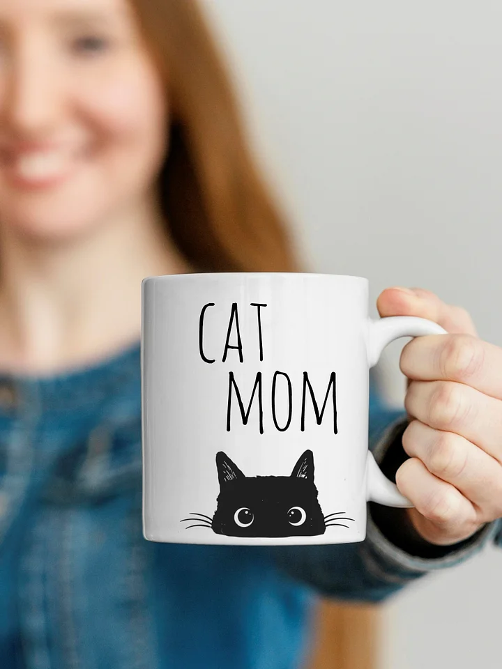 White Ceramic Cat Mom Mug product image (1)