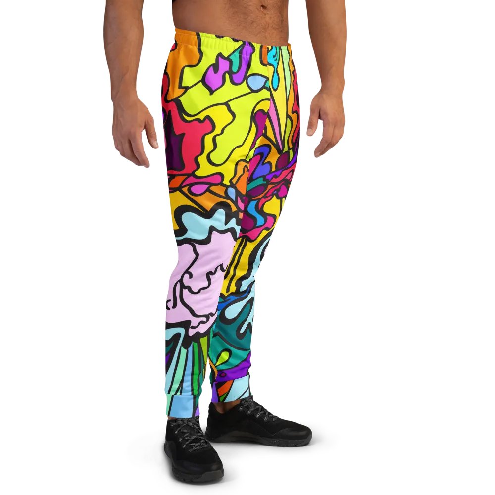Vibrant Abstract Men's Joggers - Wave at Sunset product image (4)