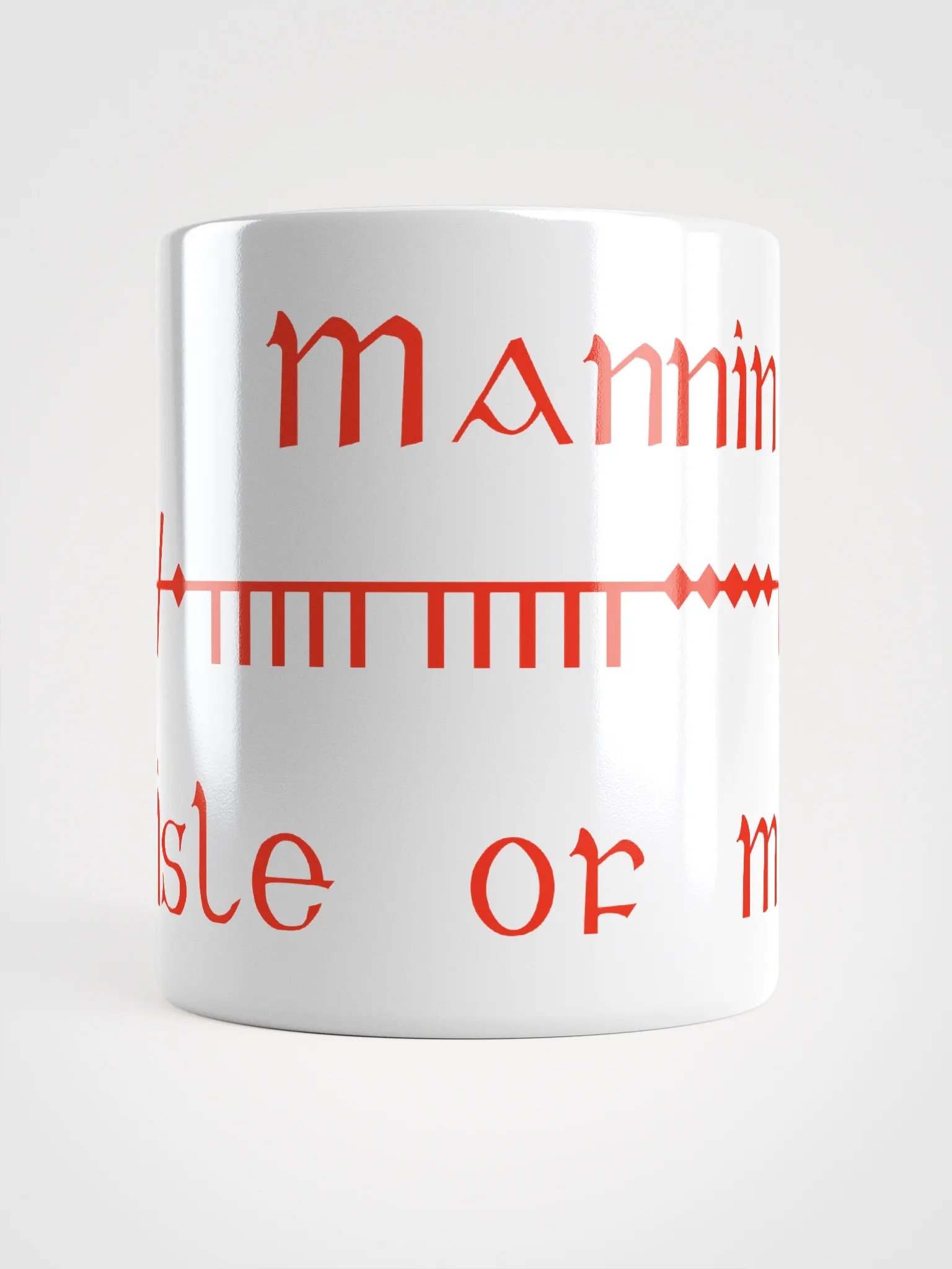 Mannin/Isle of Man Scholastic style Ogham white Mug product image (1)