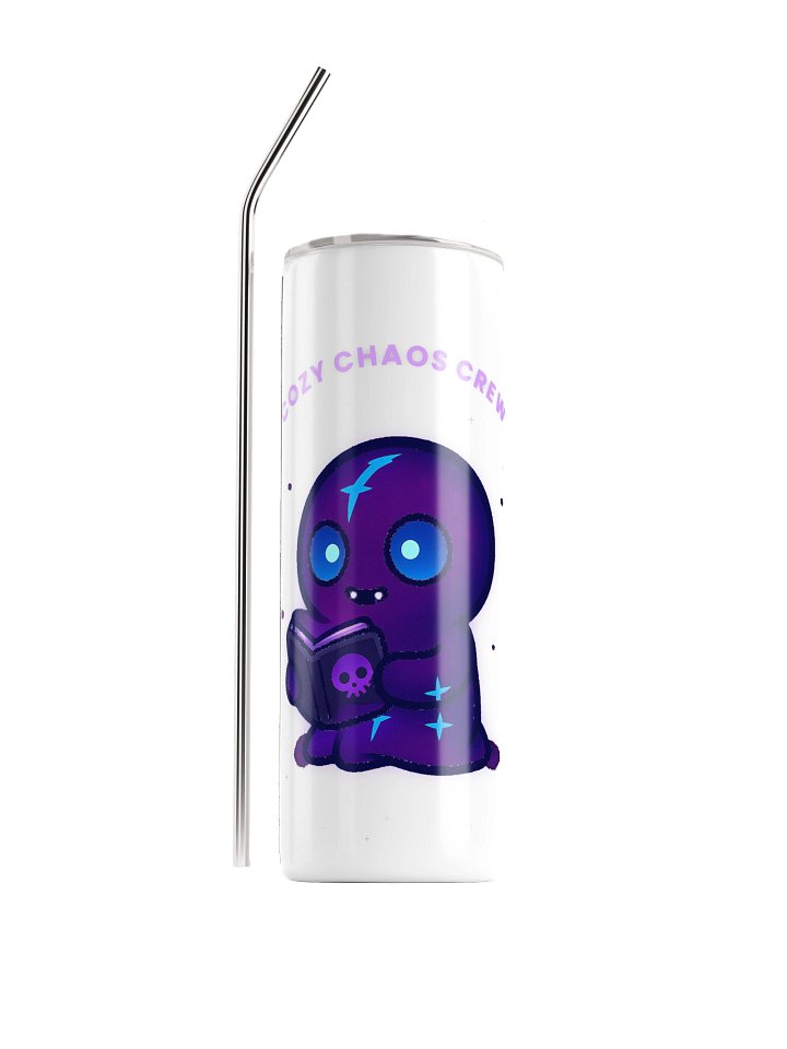 Cozy Chaos Reader — White Stainless Steel Tumbler product image (1)