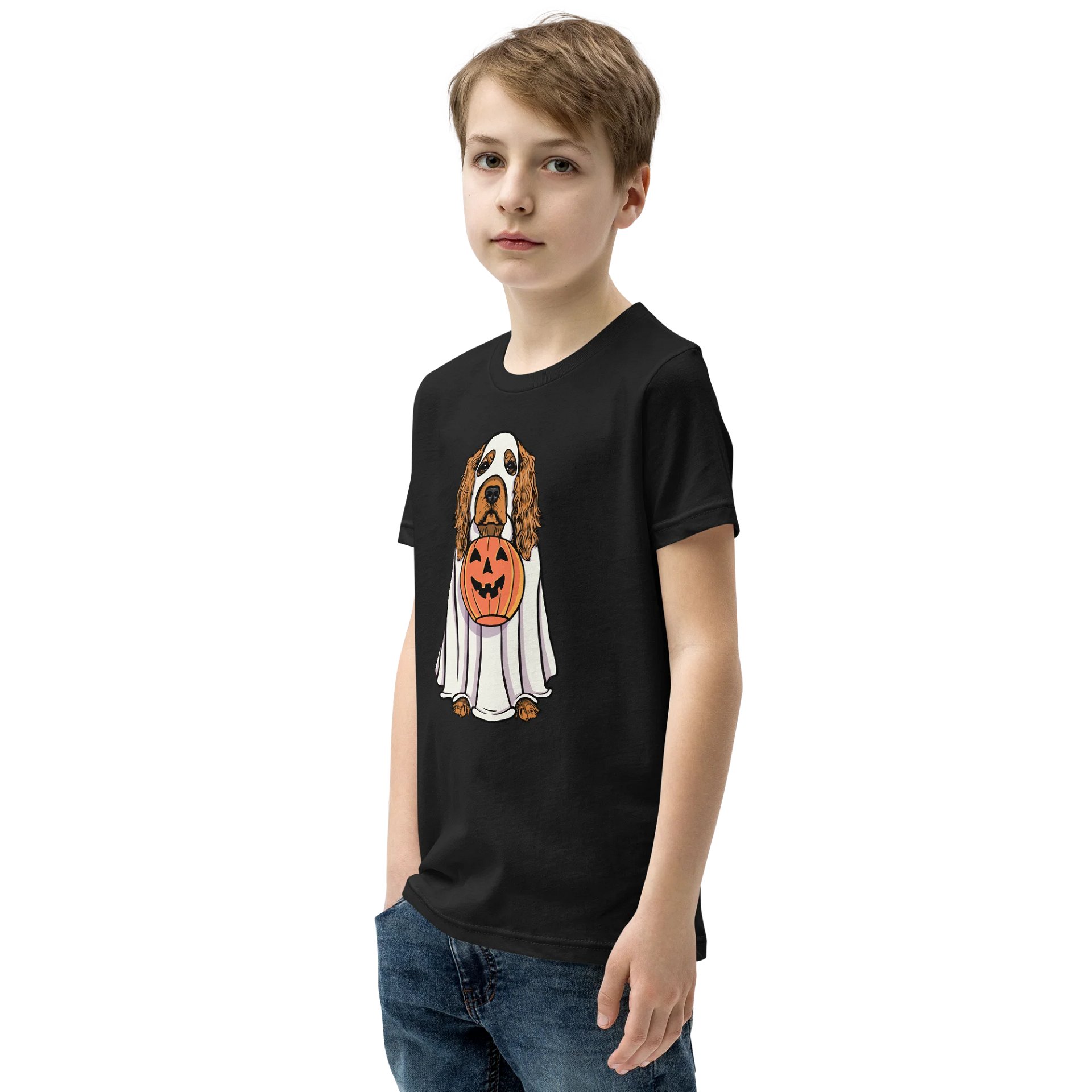 Halloween English Cocker Spaniel(Red/Tan) Youth T-Shirt product image (4)
