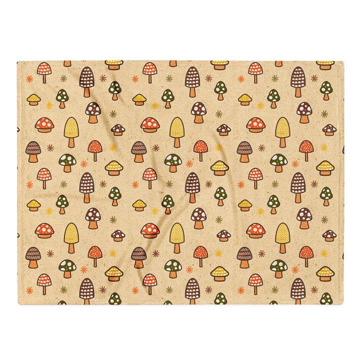 1970s Retro Mushrooms Throw Blanket product image (1)