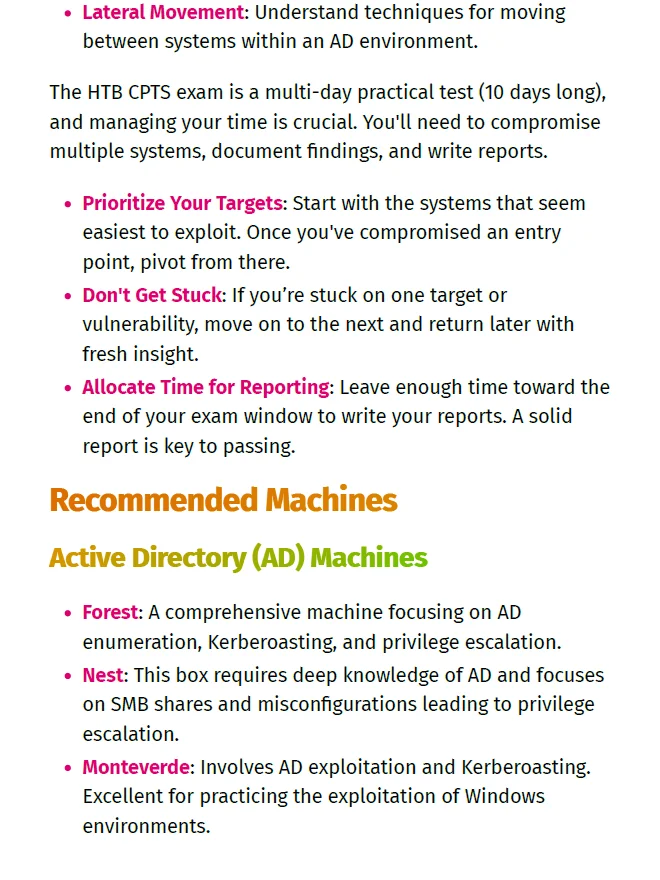 HackTheBox Certified Penetration Testing Specialist (CPTS) Study Notes | 2026 Edition + FREE CHEAT SHEET product image (2)