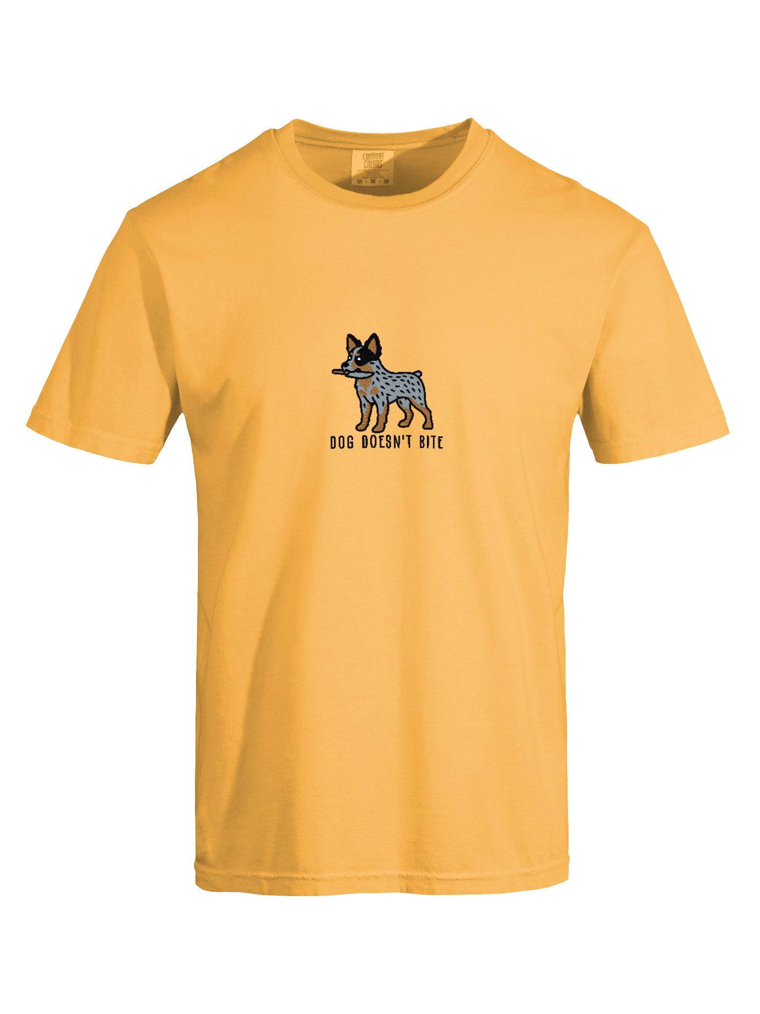 Dog Doesn't Bite Funny Chibi-Style Embroidered T-Shirt for Australian Cattle Dog(Blue Heeler, Nub Tail) Owners product image (63)