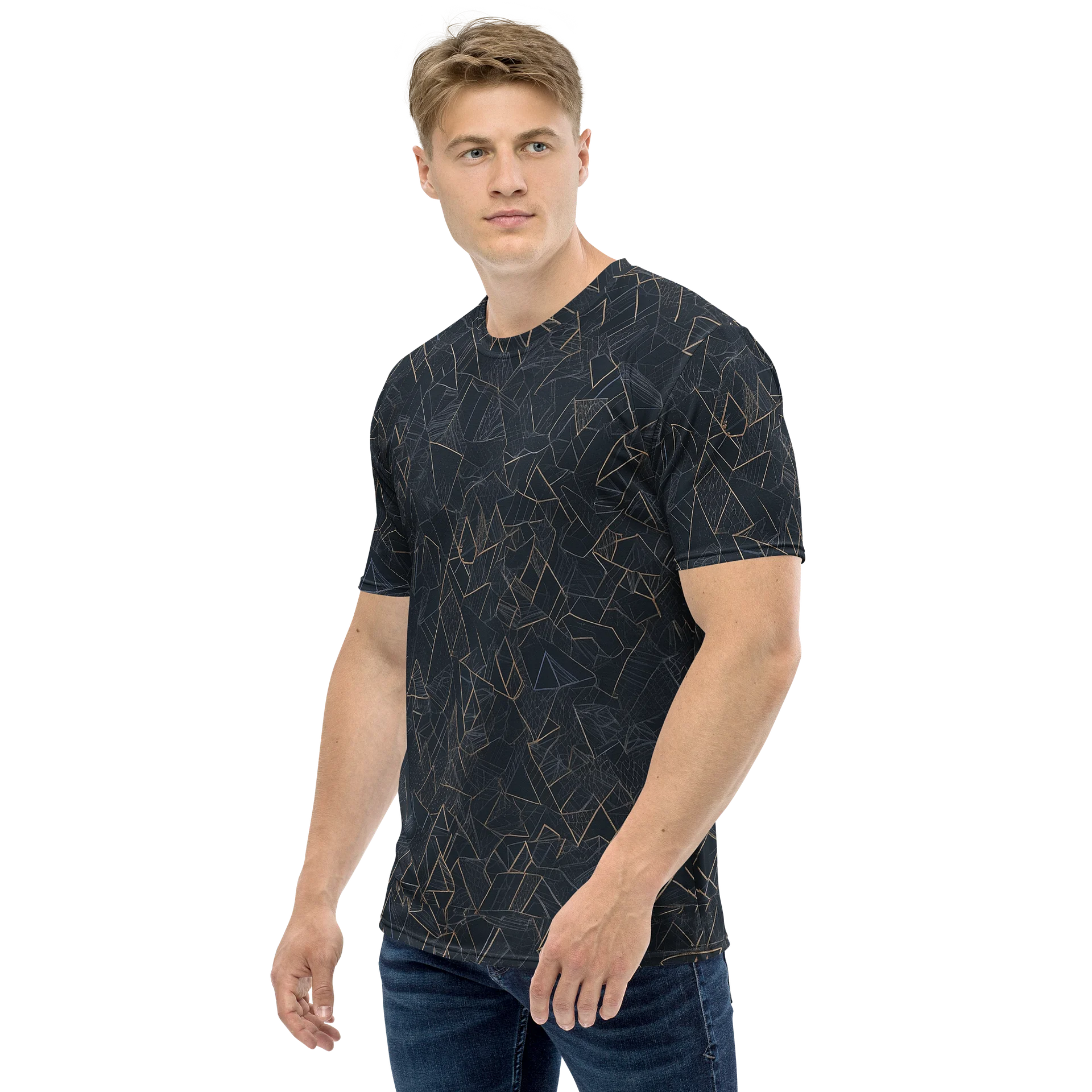 Bold Black Geometric Triangle Tee for Modern Style product image (3)
