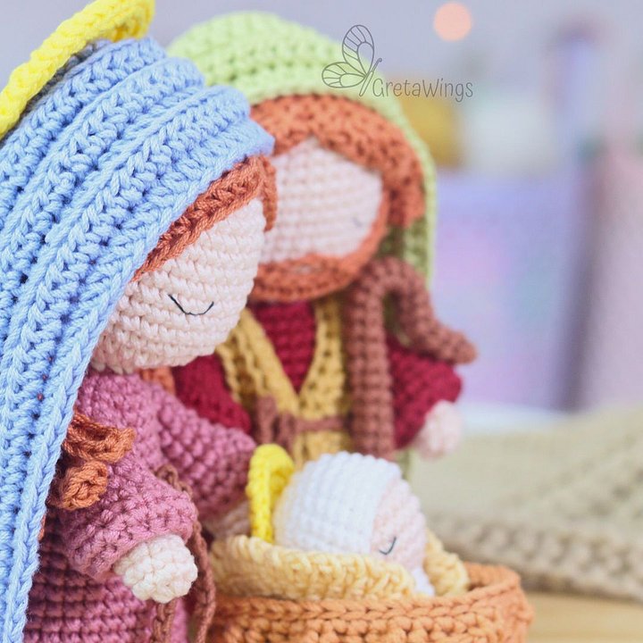 Nativity Crochet Pattern Amigurumi: Mary, Joseph, Baby Jesus, Three Wise Men, Angel, Star of Bethlehem by GretaWings (digital download) product image (2)