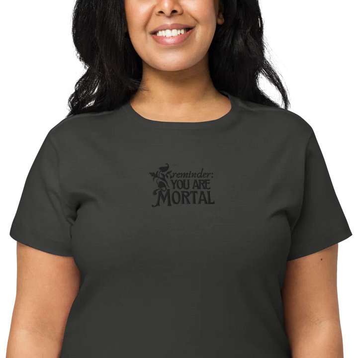 reminder: you are mortal tee (black on black) product image (2)