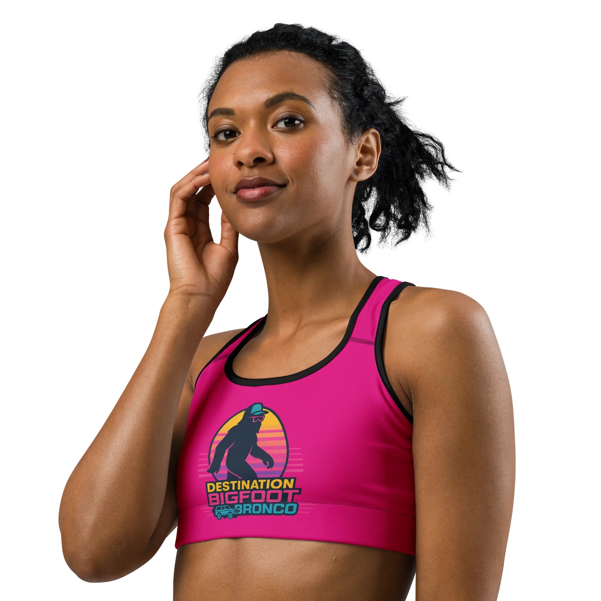 Synthsquatch Fitness Sports Bra (Neon Pink) product image (3)