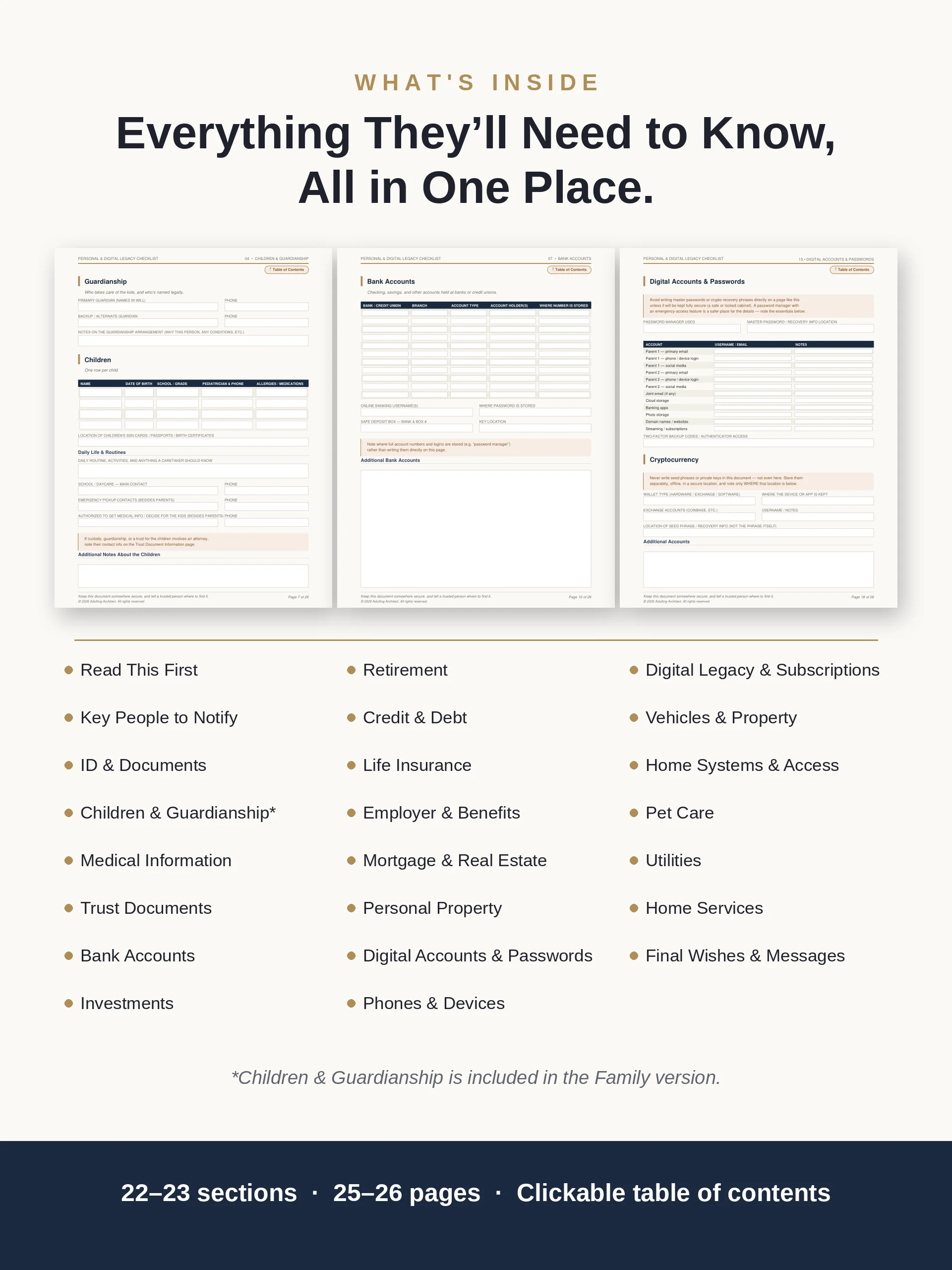 Personal & Digital Legacy Checklist — Complete Bundle product image (3)