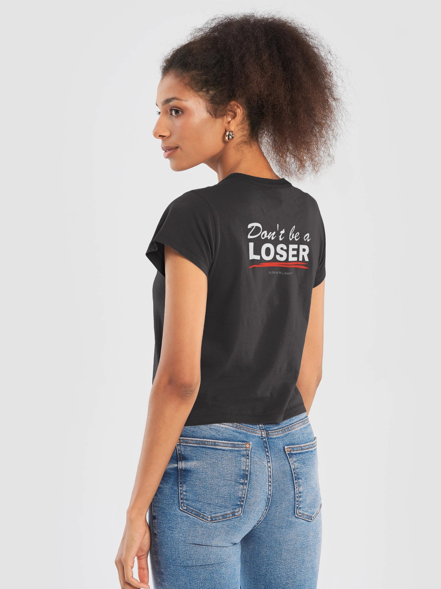 Don't be a LOSER vintage black womens high waisted Tee product image (6)