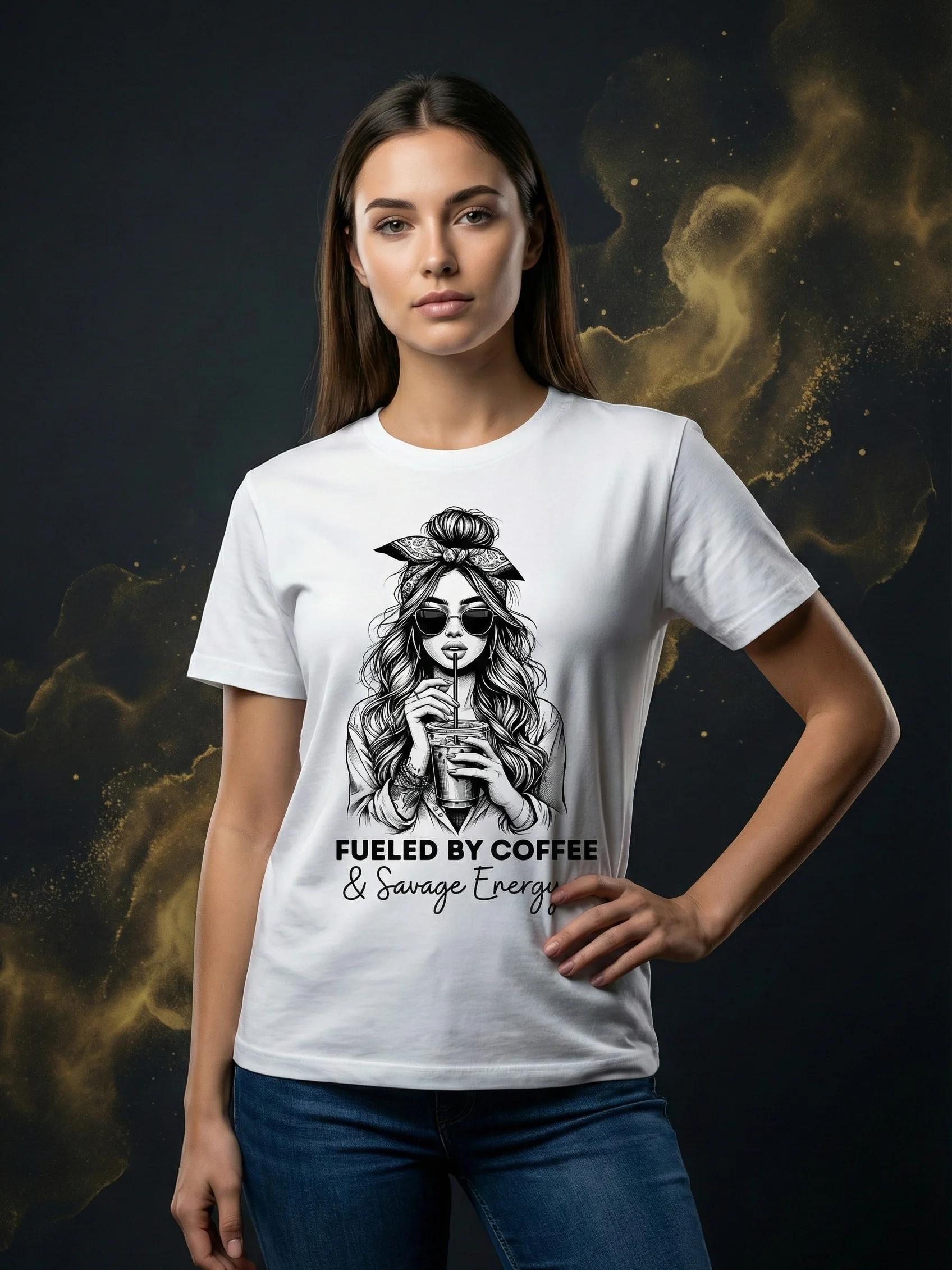 Fueled By Coffee – Women’s Premium Graphic T-Shirt product image (1)