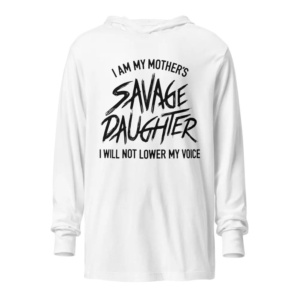 Savage Daughter Hooded Long Sleeve Tee (black print) product image (1)