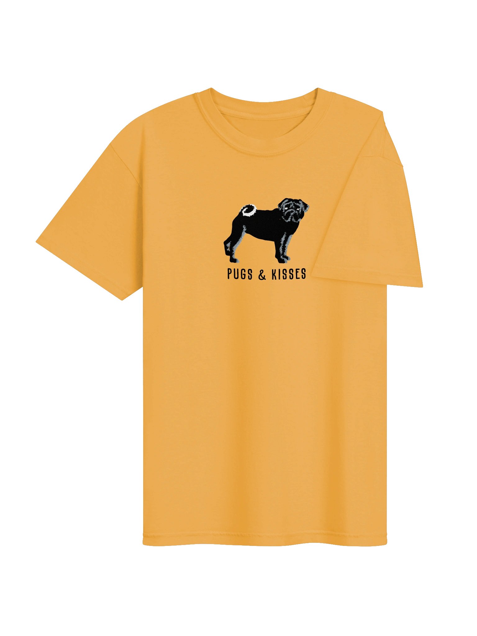 Pugs and Kisses T-Shirt(Embroidered) of a Pug(Black) product image (28)