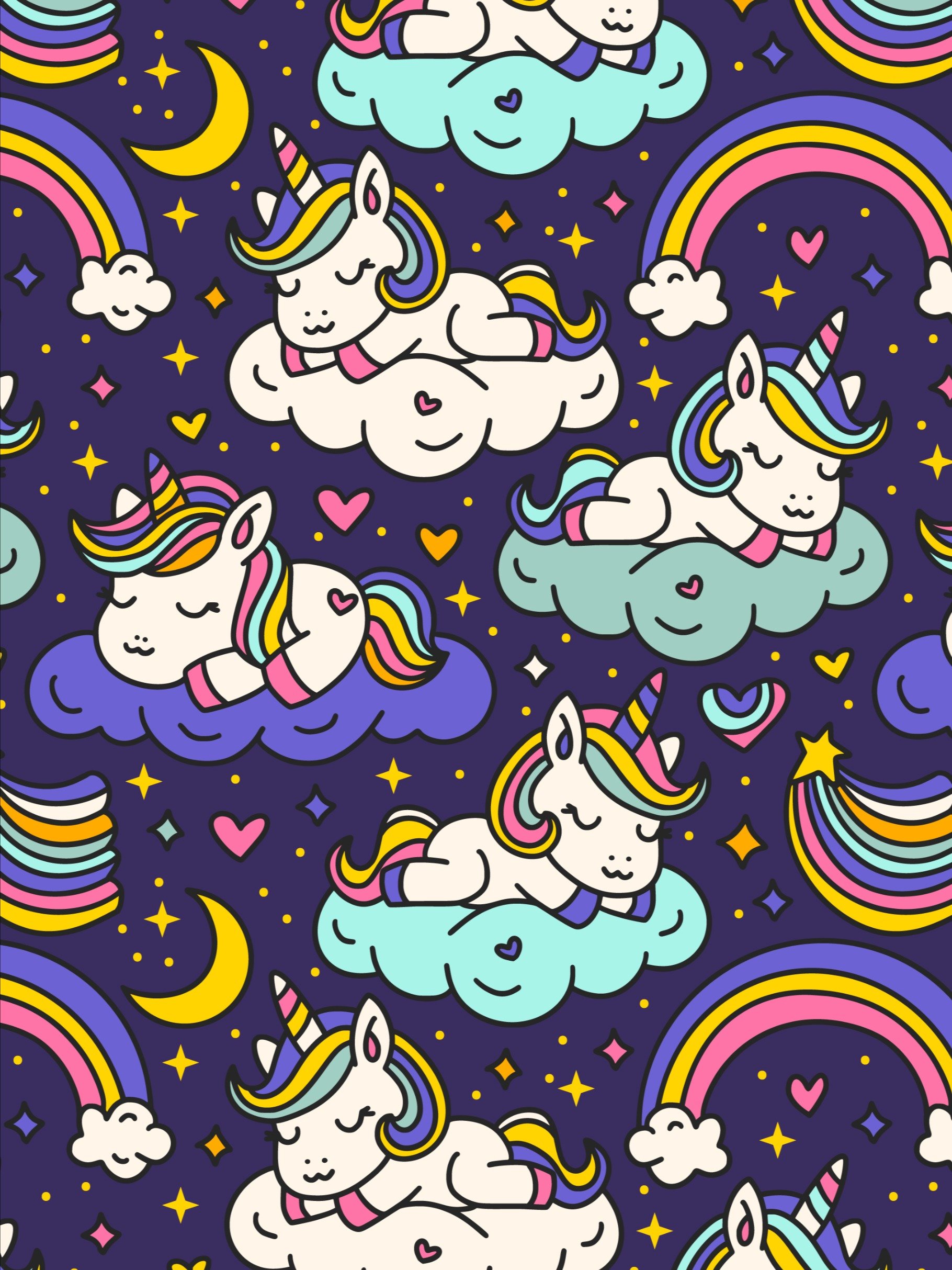 Cute Unicorn Seamless Patterns product image (6)