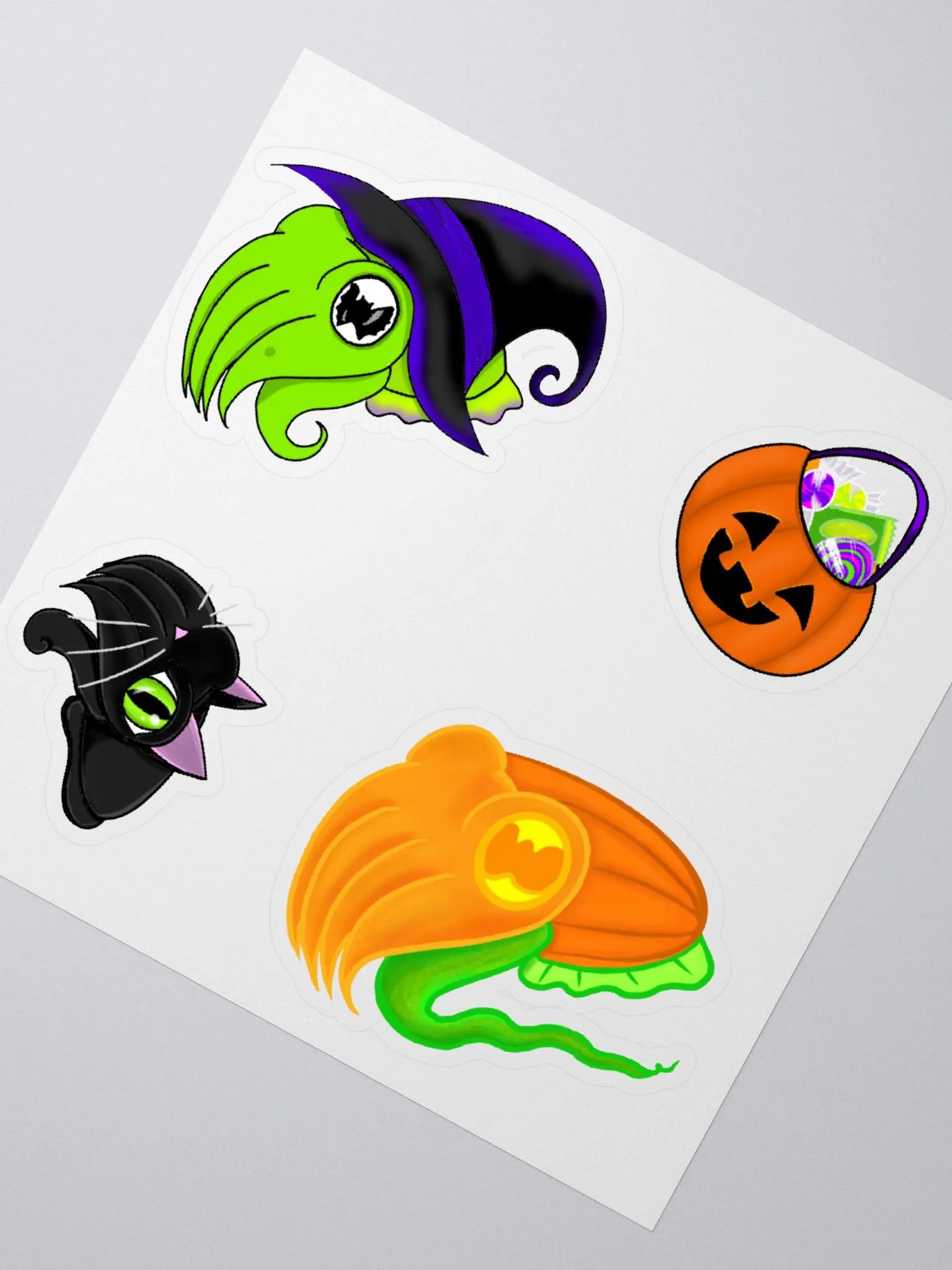 Halloween Sticker Sheet Mini - Witch & Pumpkins product image (2)