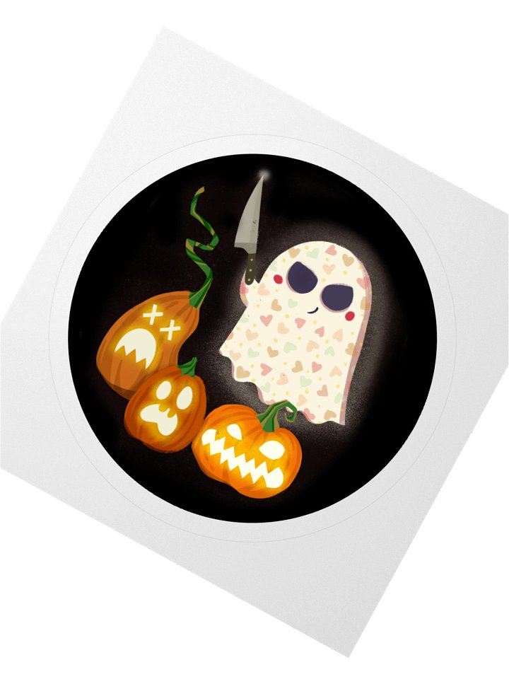 Little Ghost Pumpkin Carver - Vinyl Sticker product image (1)