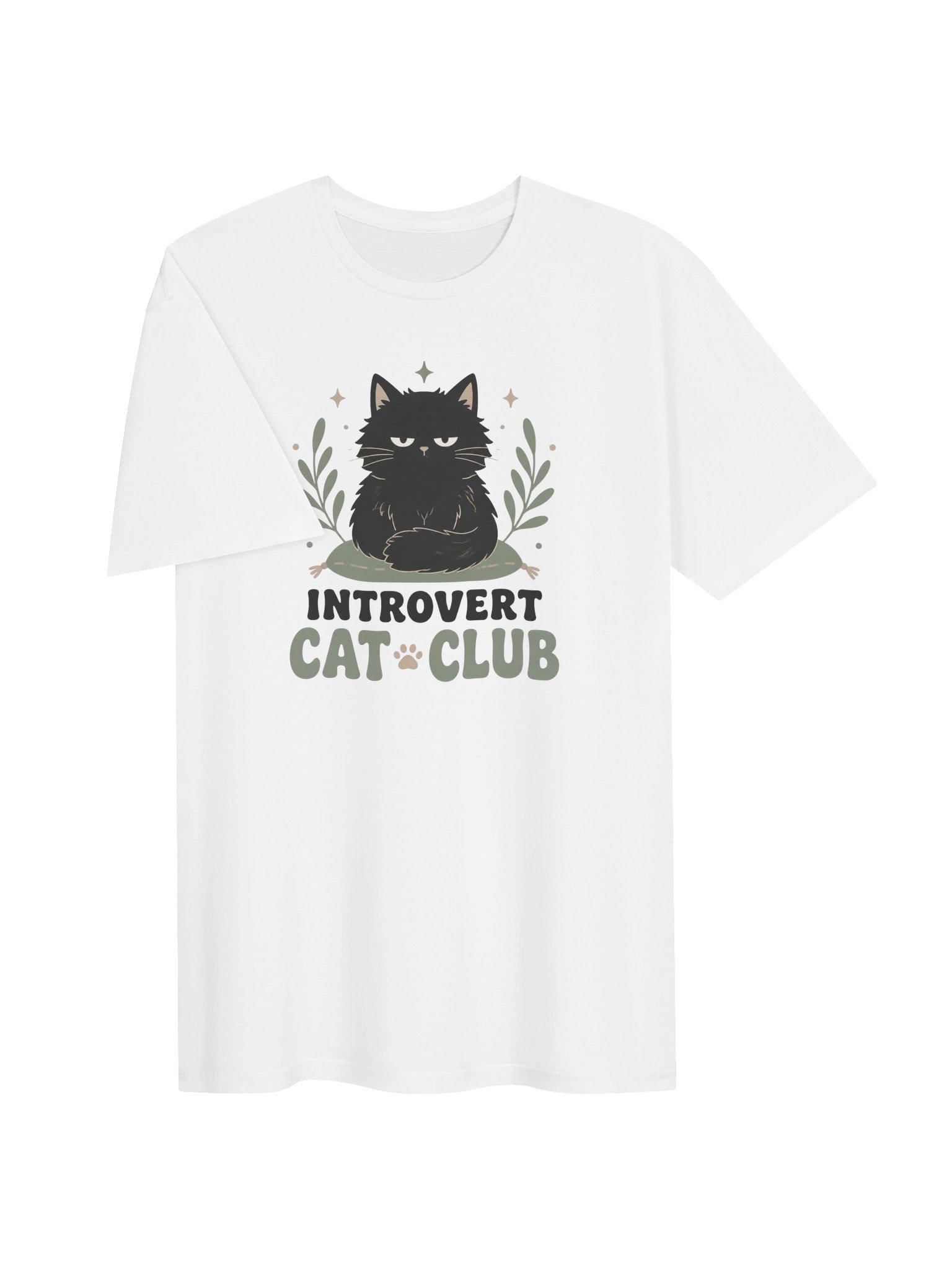 Introvert Cat Club T-Shirt – Funny Black Cat Design for Introverts and Cat Lovers product image (3)