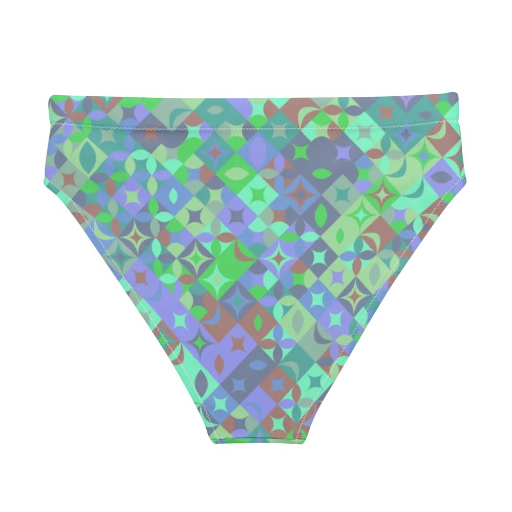 Colorful vector Pattern Design High Waisted Bikini Bottom - v11 product image (1)