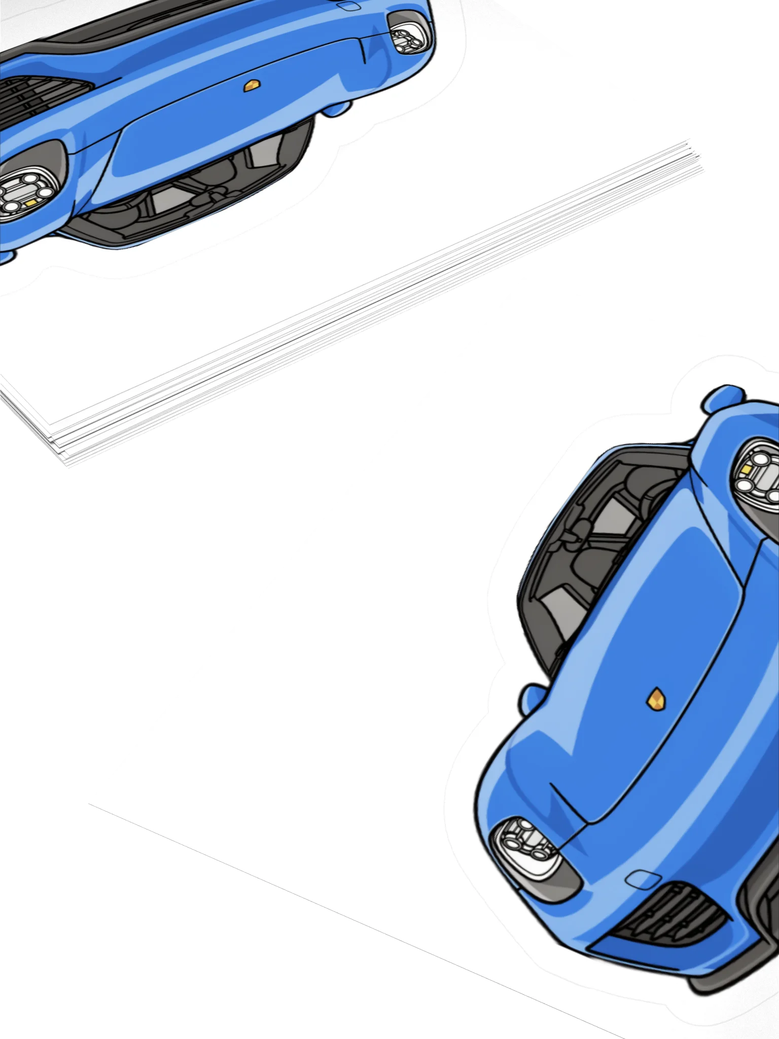 Blue Porsche 918 Spyder Sticker (Retro, Sketch, Silhouette) product image (11)