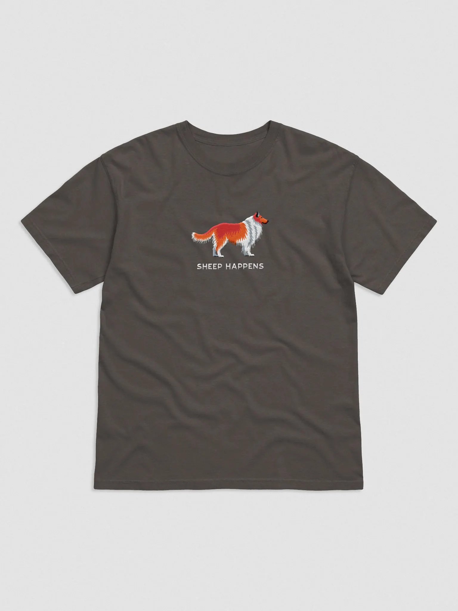 Sheep Happens T-Shirt(Embroidered) of a Shetland Sheepdog(Red) product image (4)