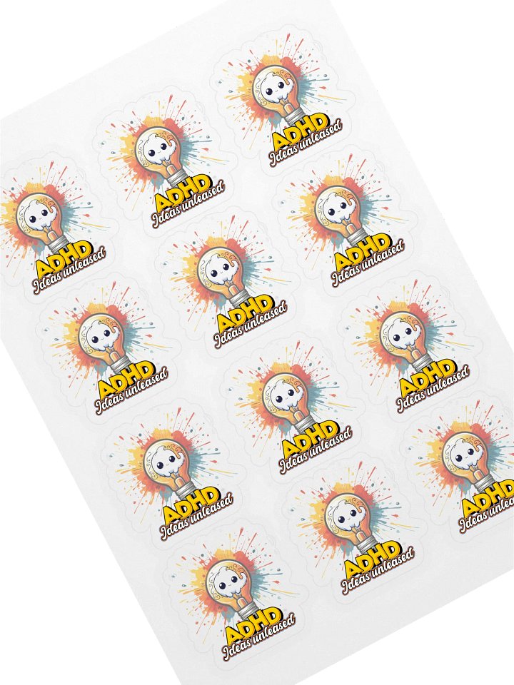 ADHD Ideas Unleashed Kiss Cut Sticker Sheet product image (1)