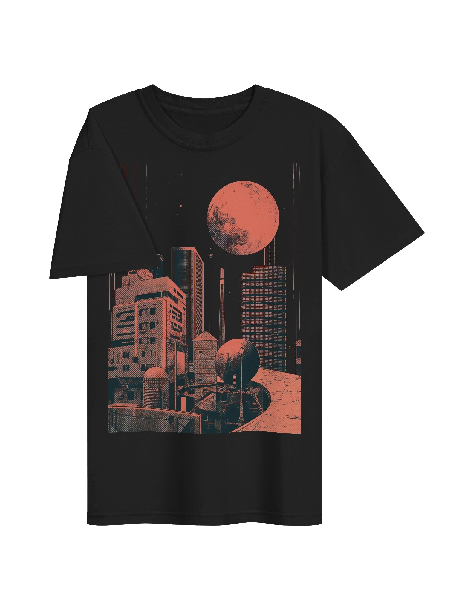 Retro Sci-Fi Skyline Heavyweight T-Shirt product image (2)