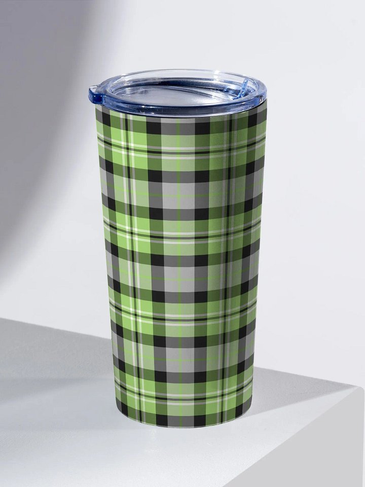 Light Green and Gray Plaid Travel Tumbler product image (1)
