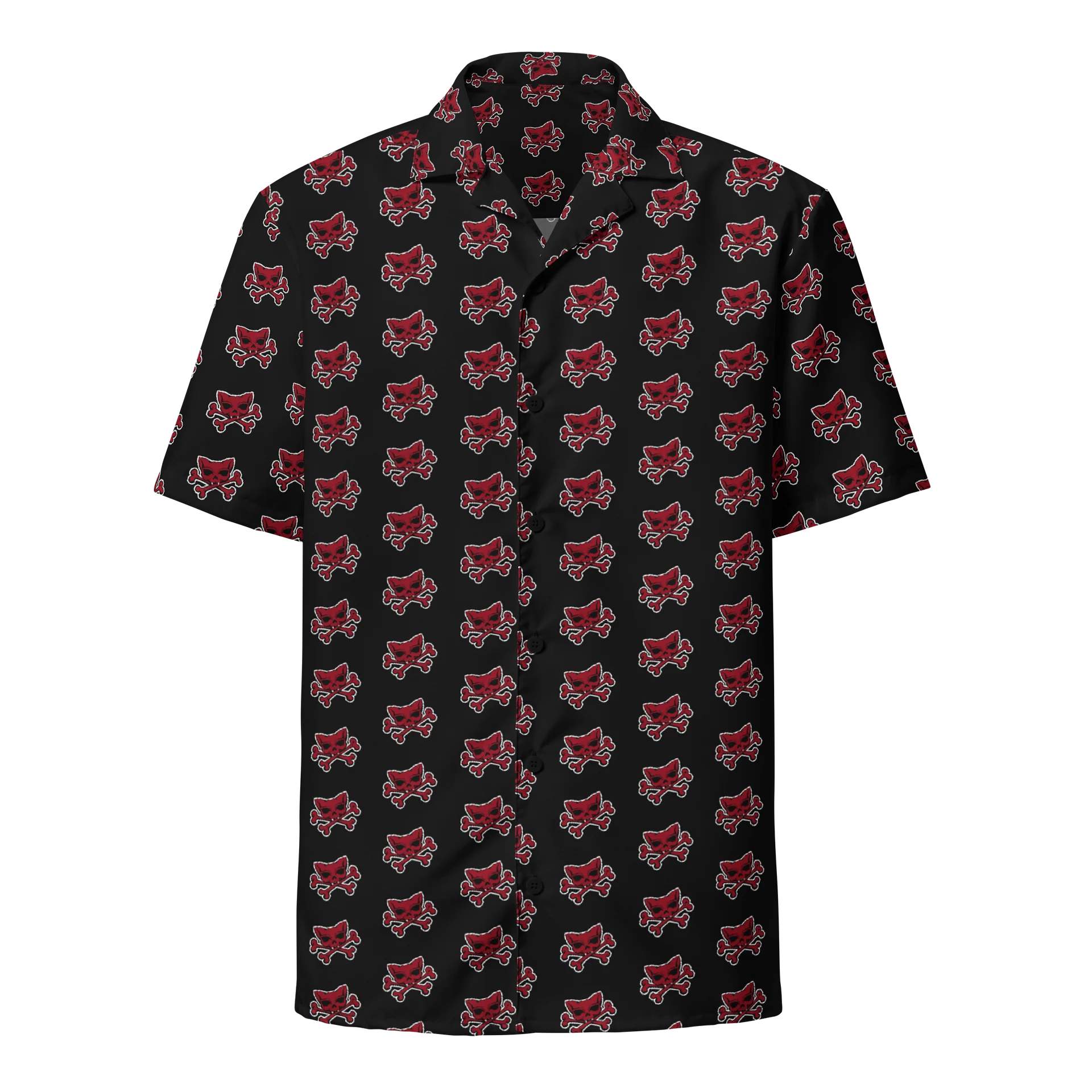 Red Kat Skull Hawaiian Shirt product image (1)
