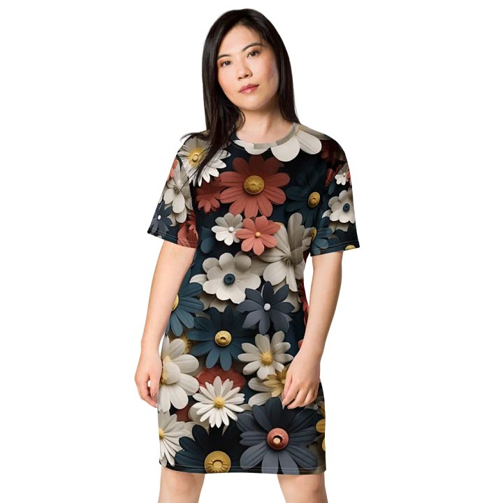 3D-Ditsy-Flowers-Seamless-Patterns T-shirt Dress - V10 product image (1)