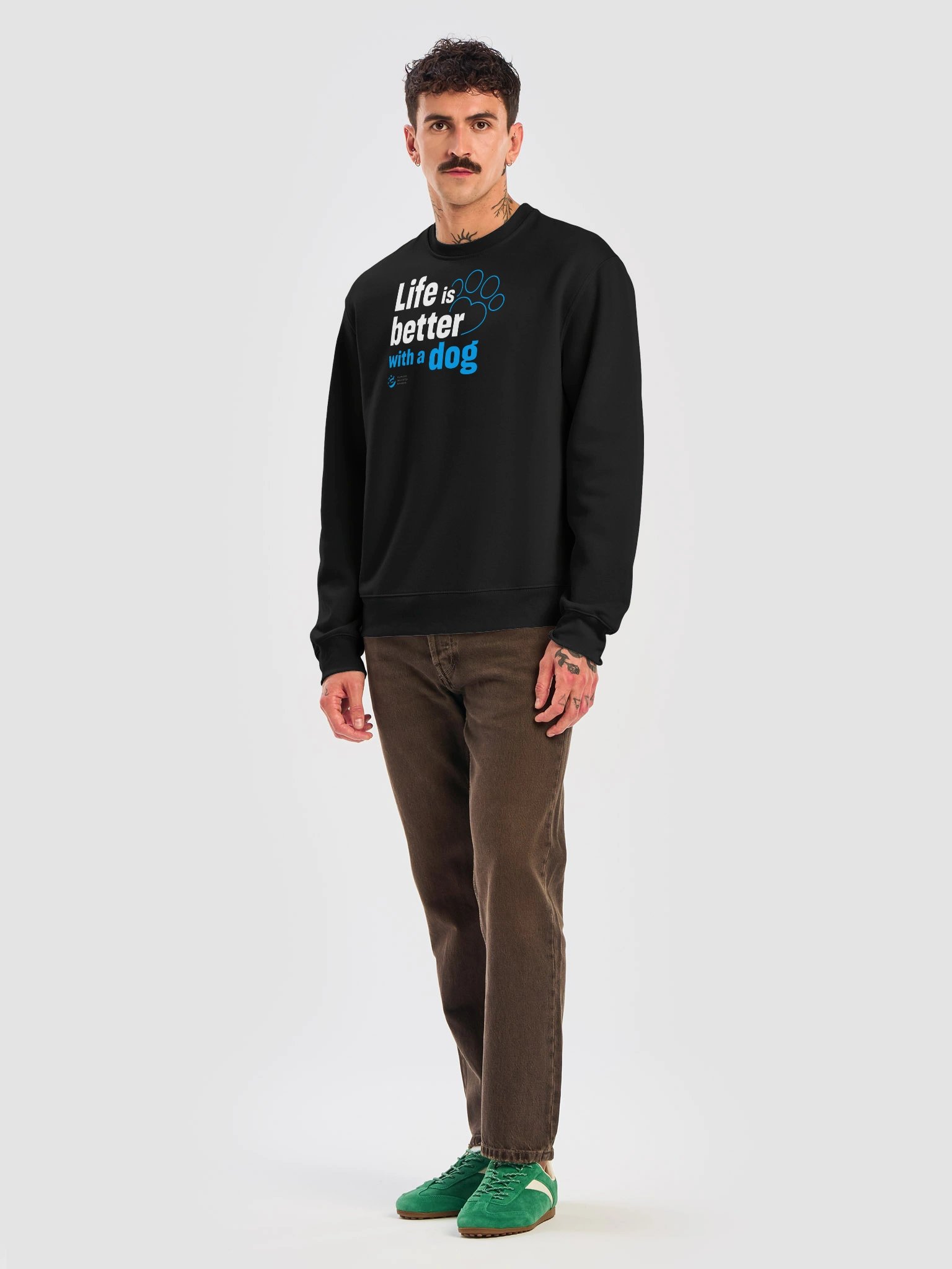 Life is better with a dog - typographic - Sweatshirt product image (8)