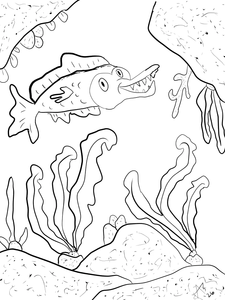 TSStechangel's World - Funky Fish Coloring Page product image (1)