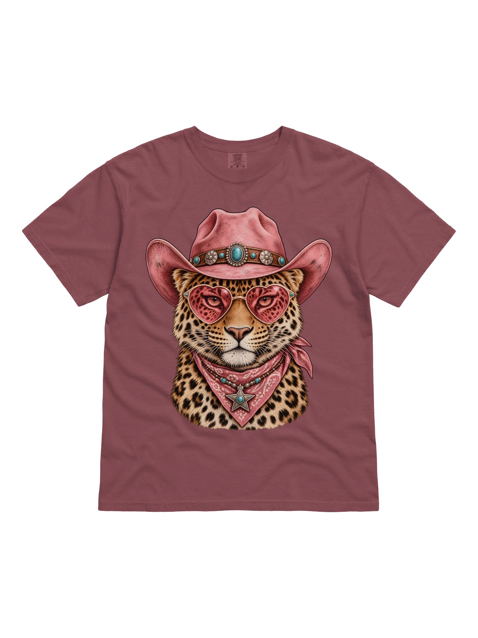 Pink Cowgirl Leopard with Heart Sunglasses Western Art product image (3)