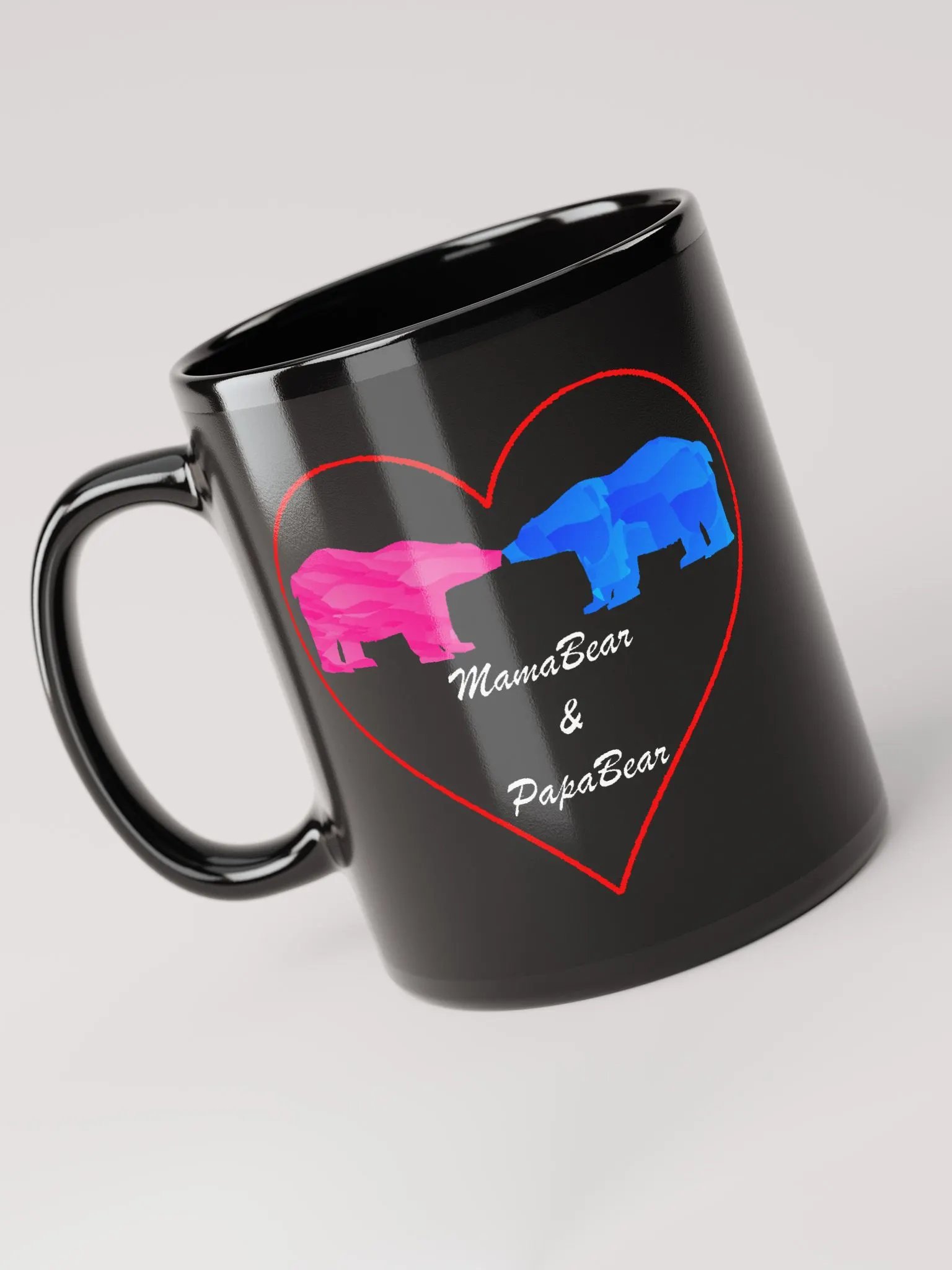 Mama & Papa Bear Black Glossy Mugs product image (5)