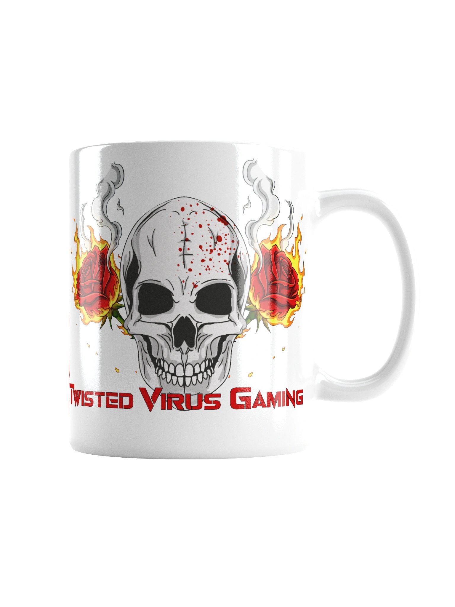 Twisted Virus Gaming - Anime Girl, Skull n Fire Rose Mug product image (5)
