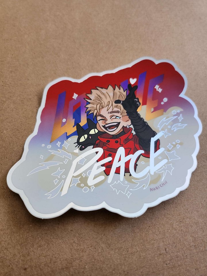 🟠Trigun - Love & Peace // Matte Die Cut Holo Sticker product image (2)