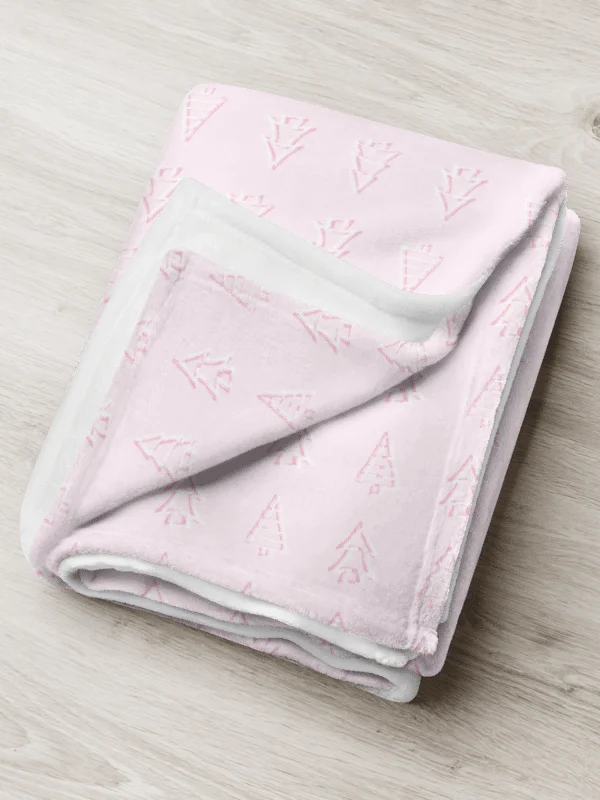 Plush Pink Christmas Tree Throw Blanket product image (2)