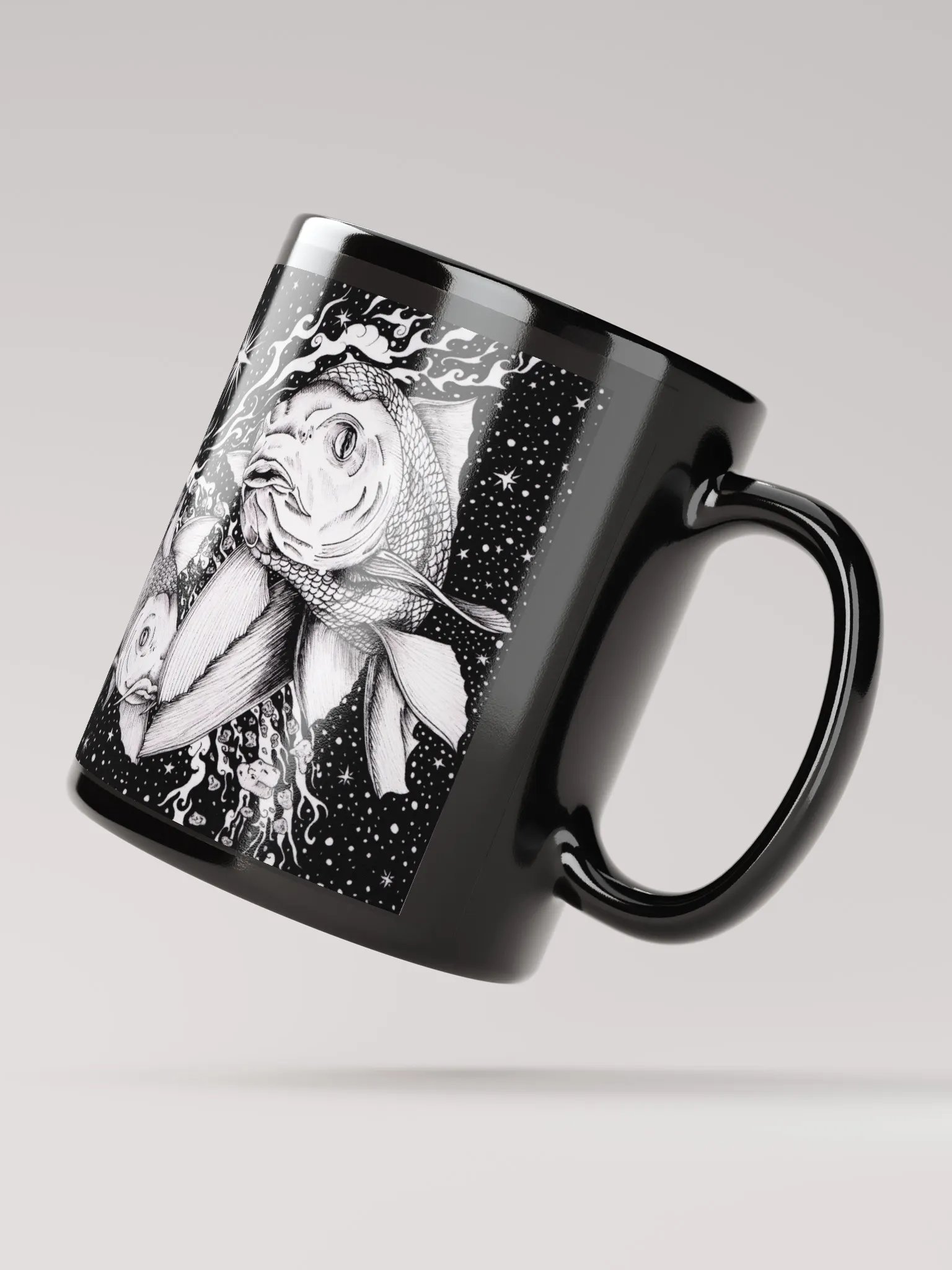 Pisces Zodiac, Black Glossy Mug product image (4)