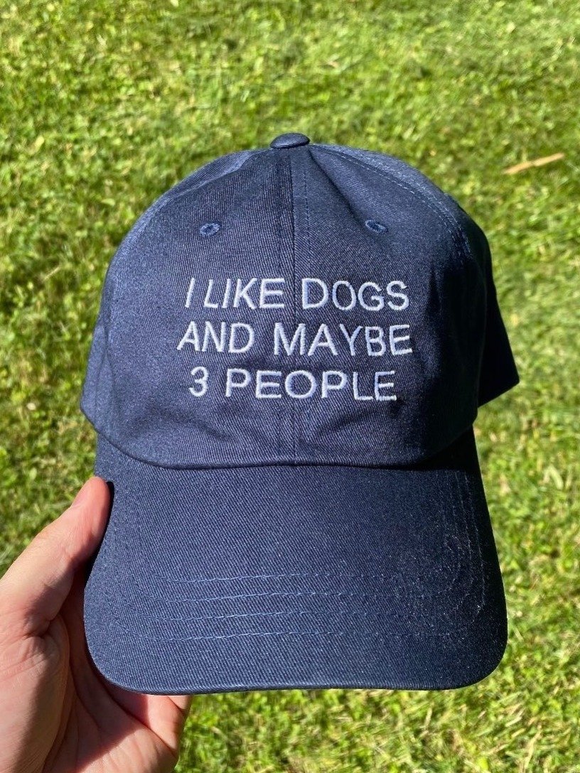 I LIKE DOGS AND MAYBE 3 PEOPLE Embroidered Hat product image (73)