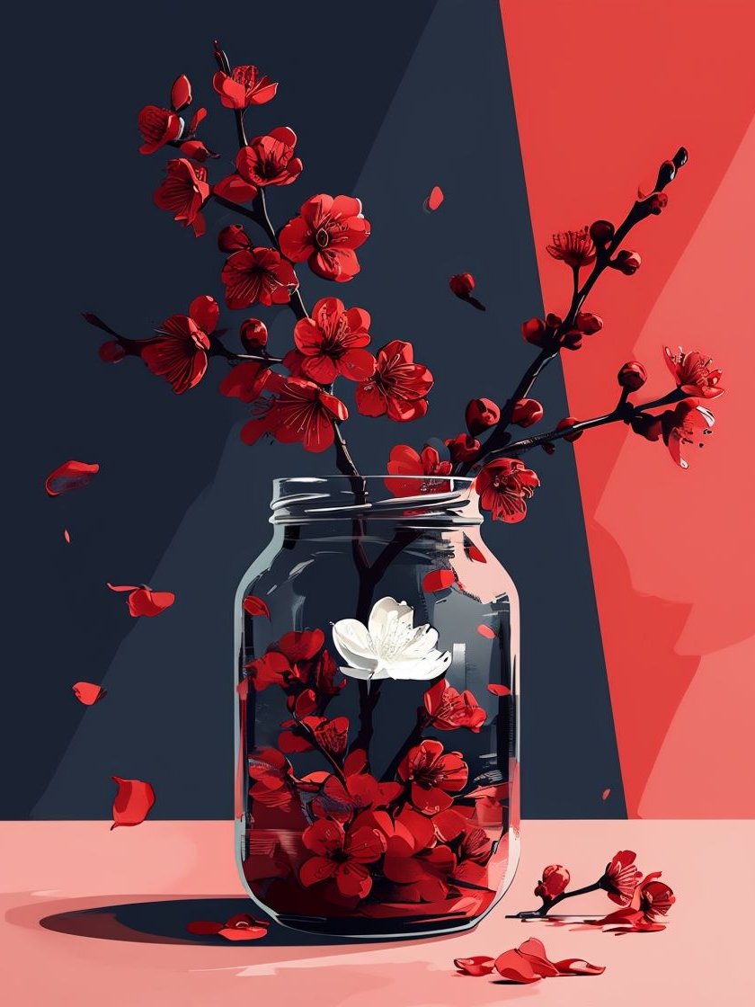 Ethereal Blossom Jar Framed Poster product image (1)