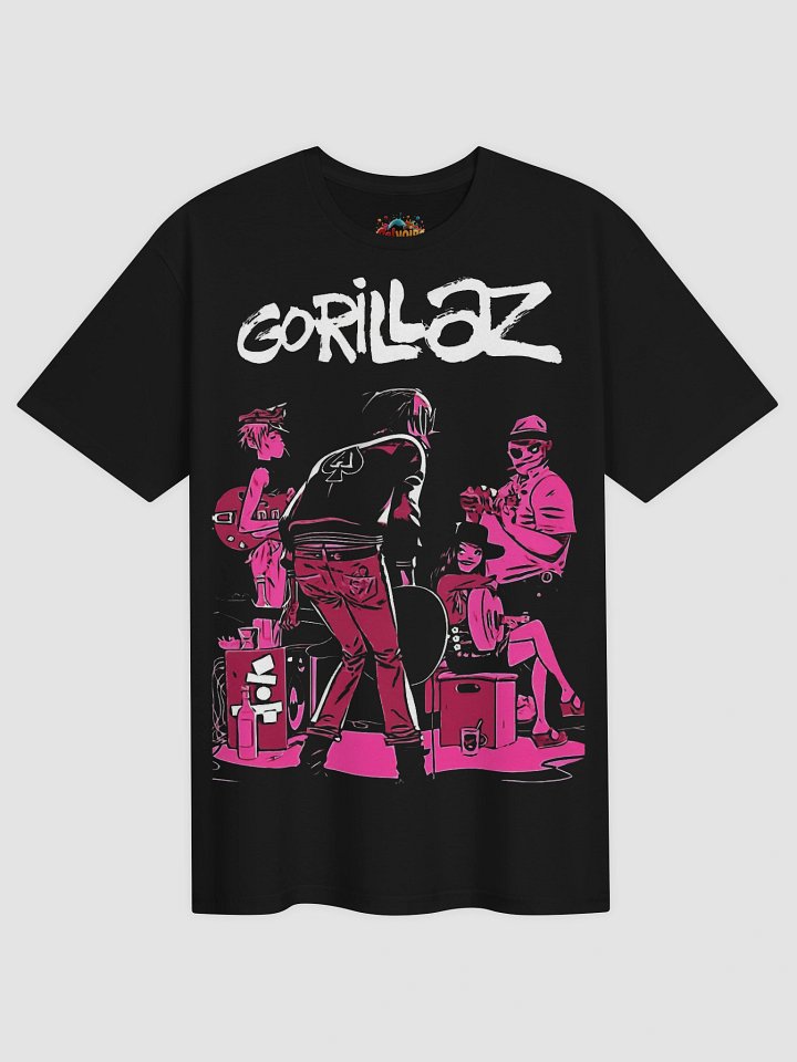 Gorillaz Graphic Tee | 2D Murdoc Noodle Russel Neon Pink Illustration | Animated Band Collector Shirt product image (1)