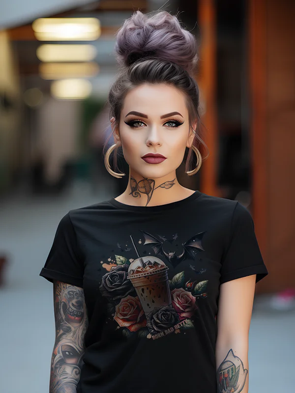 Gothic Rose And Bats Iced Coffee product image (1)
