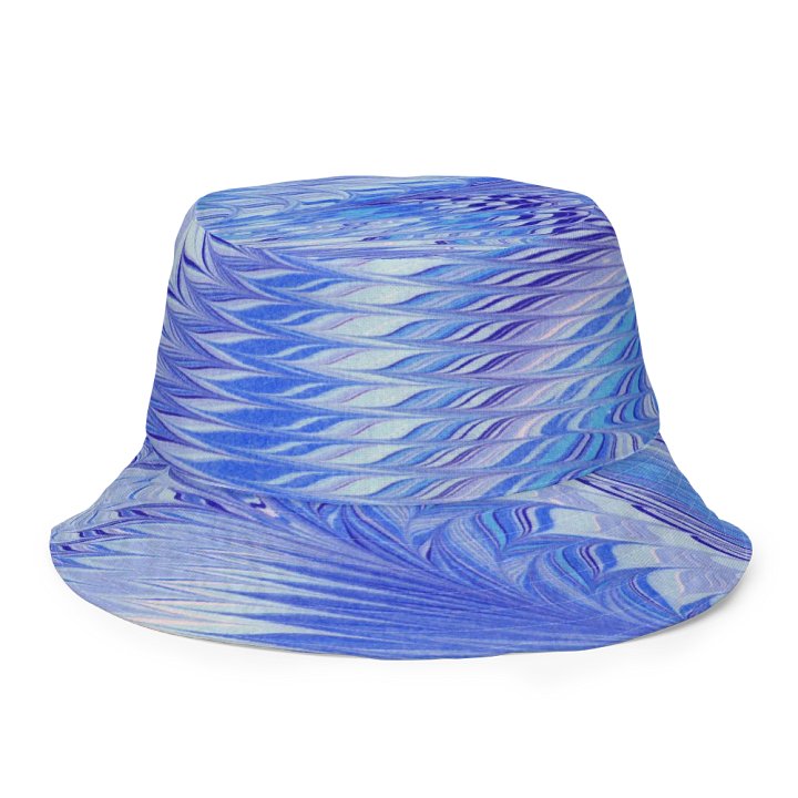 Blue Feathered Marbling Reversible Bucket Hat product image (1)