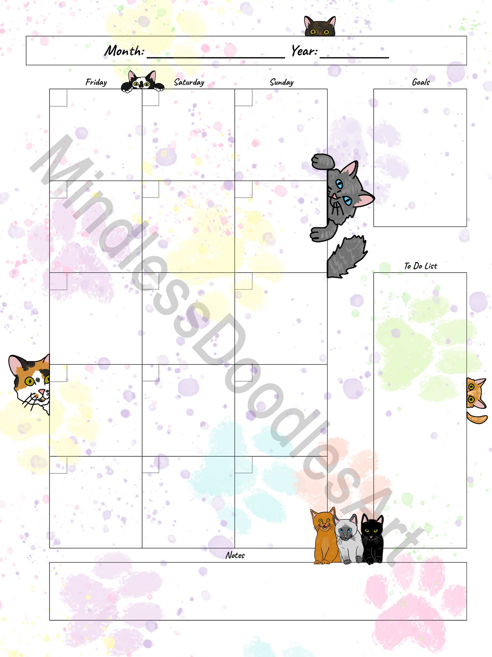 Cute Cats Monthly Planner product image (2)