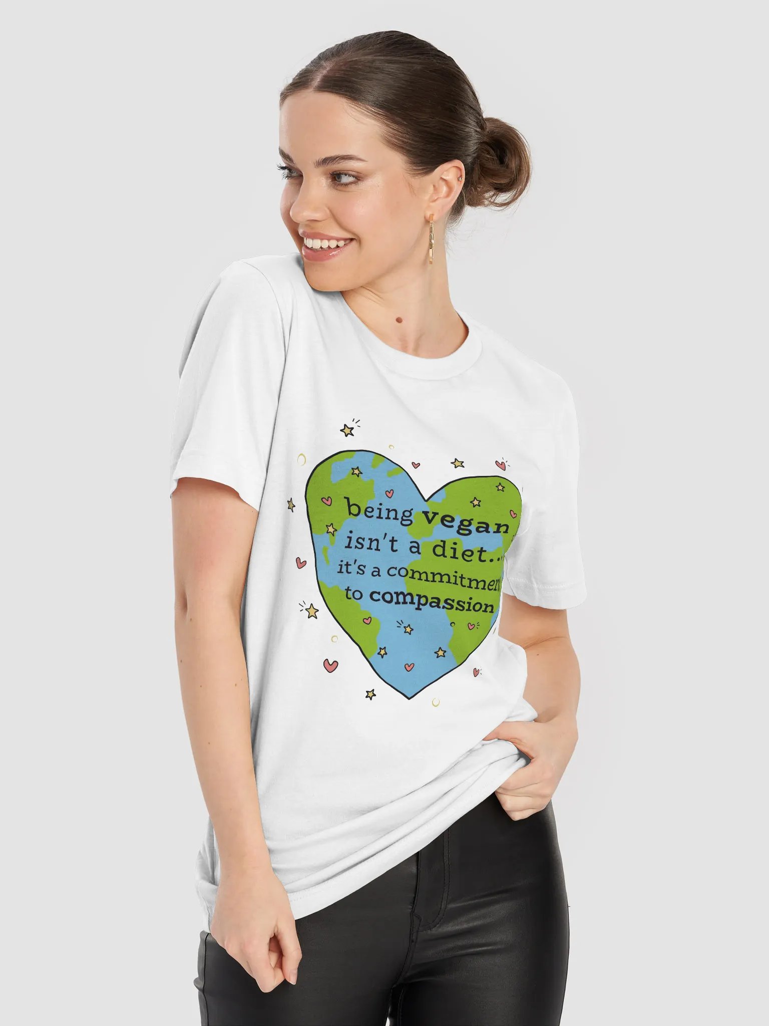 “Being Vegan Isn’t a Diet” Unisex White T-Shirt product image (7)