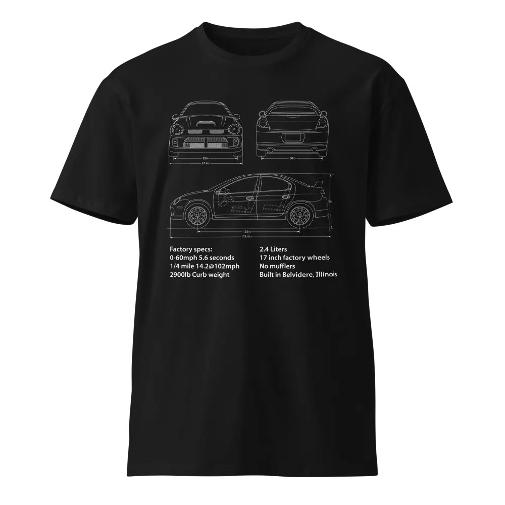 Neon SRT4 Blueprint on black/blue product image (1)