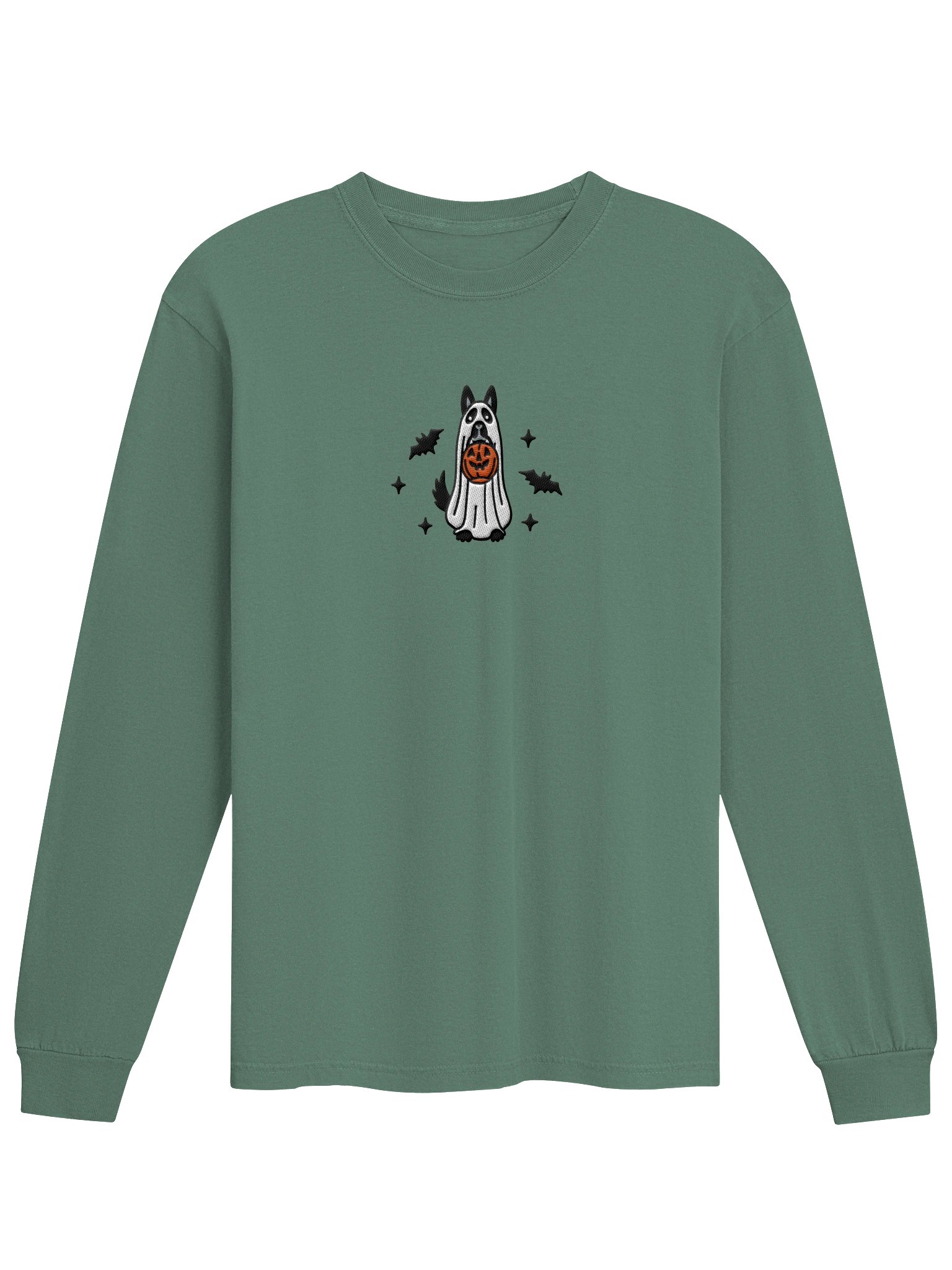 Halloween German Shepherd(Black) Embroidered Long-Sleeve T-Shirt product image (25)